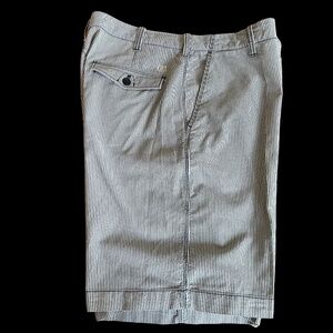 Men’s Shorts, Seersucker, IZOD, Blue and White, Size 36